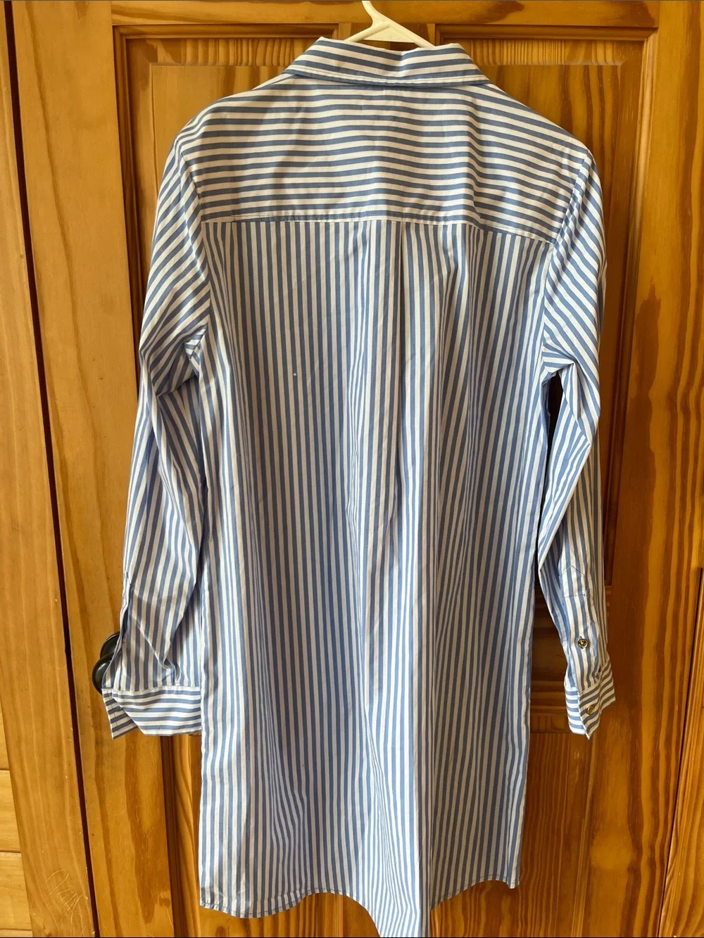 Michael Kors Blue & White Striped Tunic Shirt/Beach Coverup - Size Large